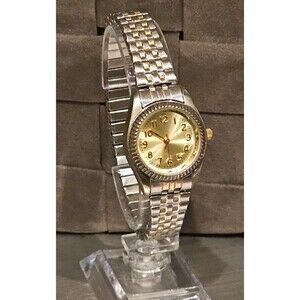 Women's Quartz Stainless Steel Watch, Gold Dial, 305 MOVT, Model 82580C